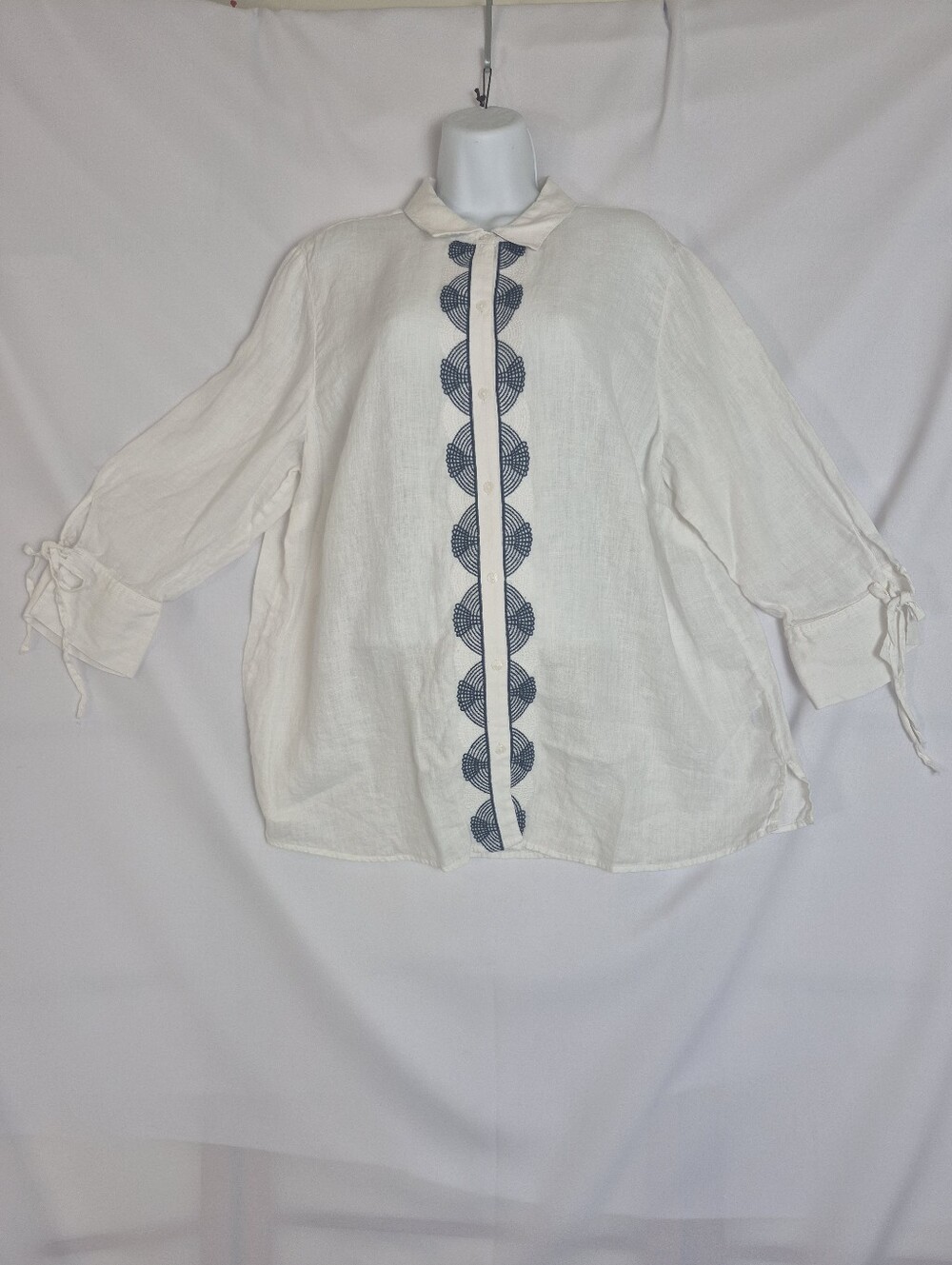 Charter Club White Linen-Blend Button Shirt